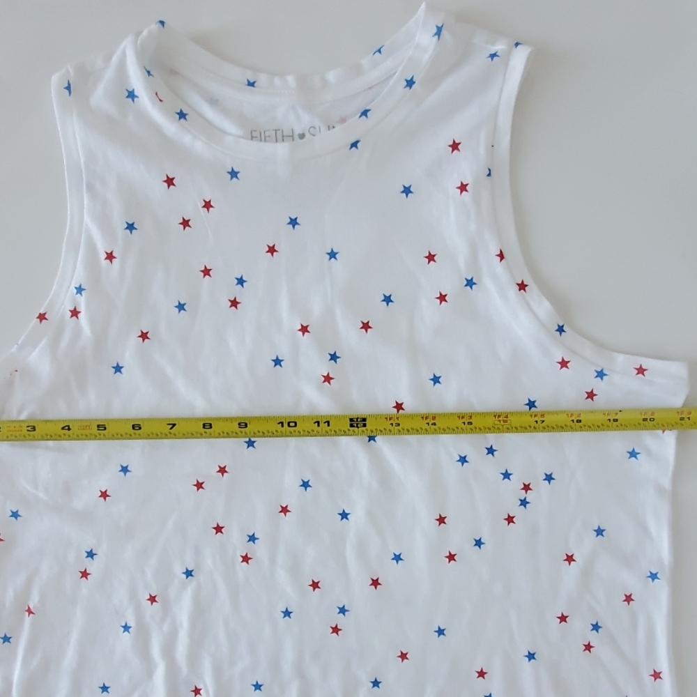 NWOT Fifth Sun White Tank Top with Stars - Picture 6 of 6